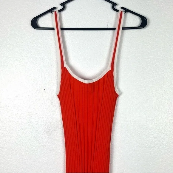 Solid & Striped Kimberly Dress in Flame Rib size M - Picture 6 of 9